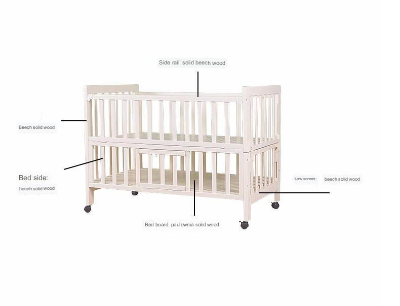 Momobebe 4 in 1 Baby Crib with Extension - 0 to 6Y (Crib Only)